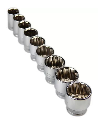 JOGO DE SOQUETES ESTRIADOS SATA 1/2" COM 18 PEÇAS ST09203S