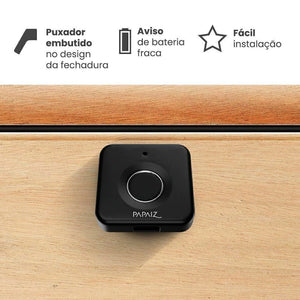 FECHADURA ELETRÔNICA BIOMÉTRICA PARA MÓVEIS PPZ-1005 PRETO PAPAIZ