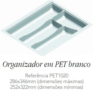 DIVISÃO DE TALHERES EM PET 286X346X50MM BRANCO 1020-BR CANGO