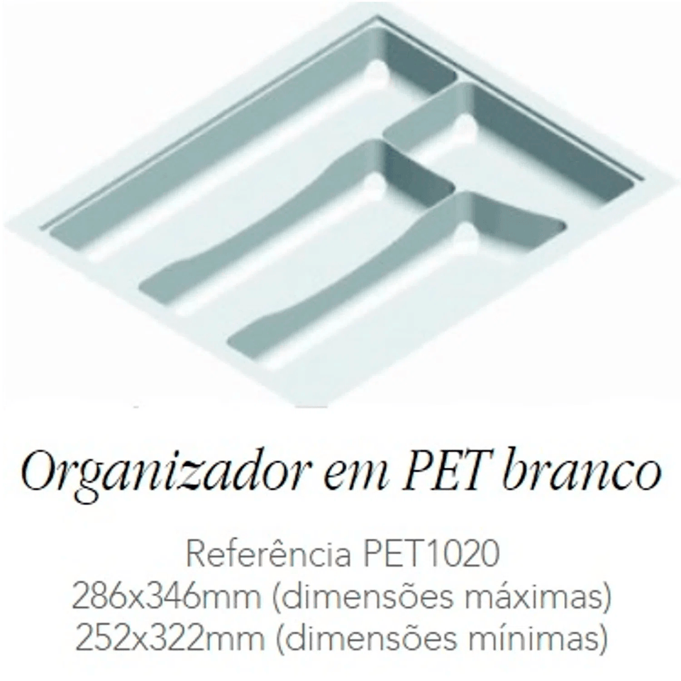 DIVISÃO DE TALHERES EM PET 286X346X50MM BRANCO 1020-BR CANGO