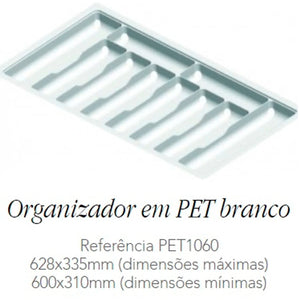 DIVISÃO DE TALHERES EM PET 628X335X50MM BRANCO 1060-BR CANGO