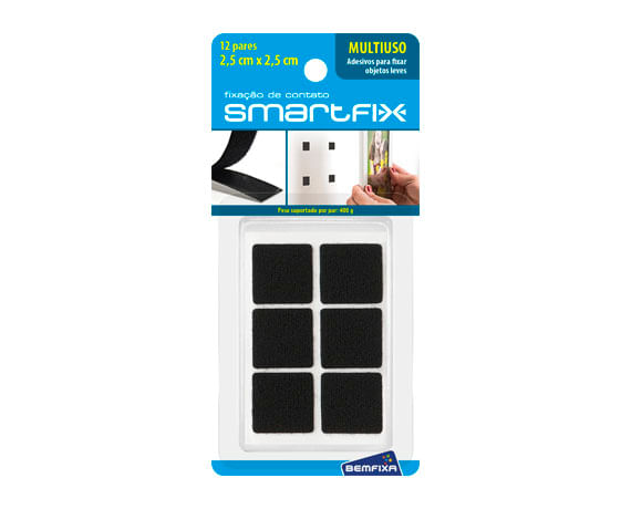 FITA SMARTFIX QUADRADA 25X25CM PRETA 5104 BEMFIXA