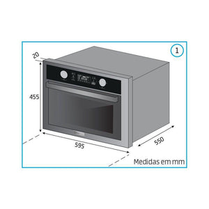 FORNO ELÉTRICO DE EMBUTIR COM MICRO-ONDAS MYAC72 45L 220V MIDEA