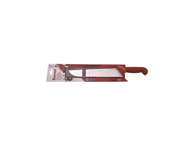 FACA PARA CARNE LÂMINA LARGA 25CM KBKR203 VERMELHO STARRETT