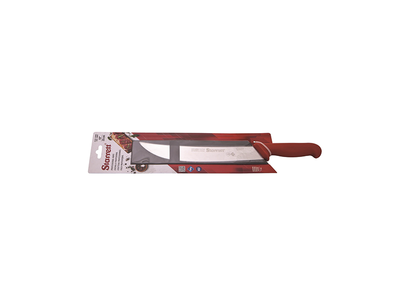 FACA PARA CARNE LÂMINA CURVA 25CM KBKR205 VERMELHO STARRETT