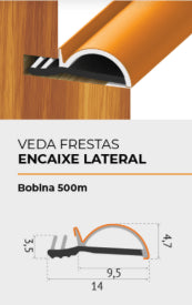 VEDA FRESTAS DE ENCAIXE LATERAL 14X3,5 PRETO / BEGE COMFORT DOOR