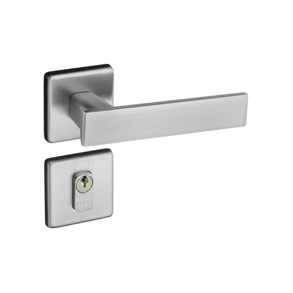 FECHADURA EXTERNA QUADRA ROSETA CROMADO ACETINADO 701/80E CRA PADO