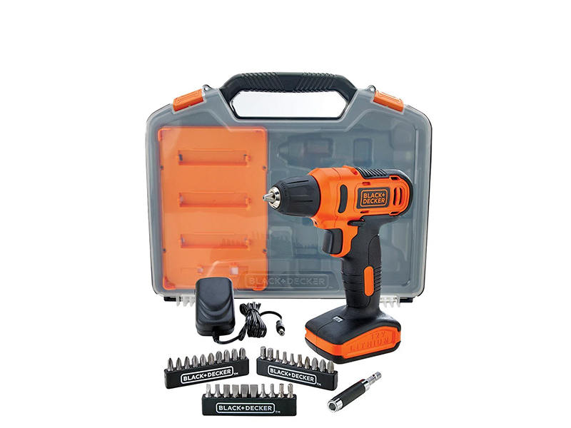 KIT PARAFUSADEIRA SEM FIO 12V LD12SC COM 31 ACESSÓRIOS E MALETA BLACK & DECKER