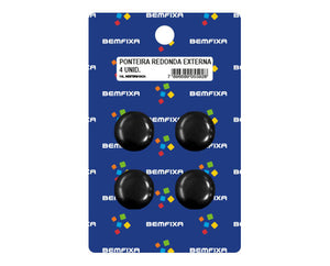 PONTEIRA PARA PÉS DE MÓVEIS REDONDA EXTERNA 3/4 PRETA 4 PEÇAS 5578 BEMFIXA