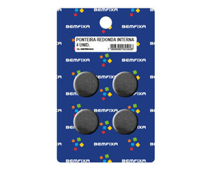 PONTEIRA PARA PÉS DE MÓVEIS REDONDA INTERNA 1" PRETA 4PC 5592 BEMFIXA