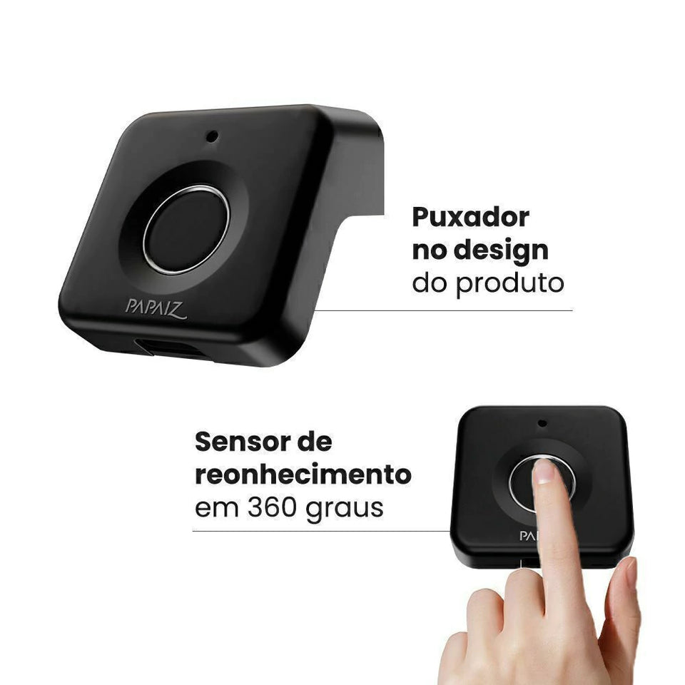 FECHADURA ELETRÔNICA BIOMÉTRICA PARA MÓVEIS PPZ-1005 PRETO PAPAIZ