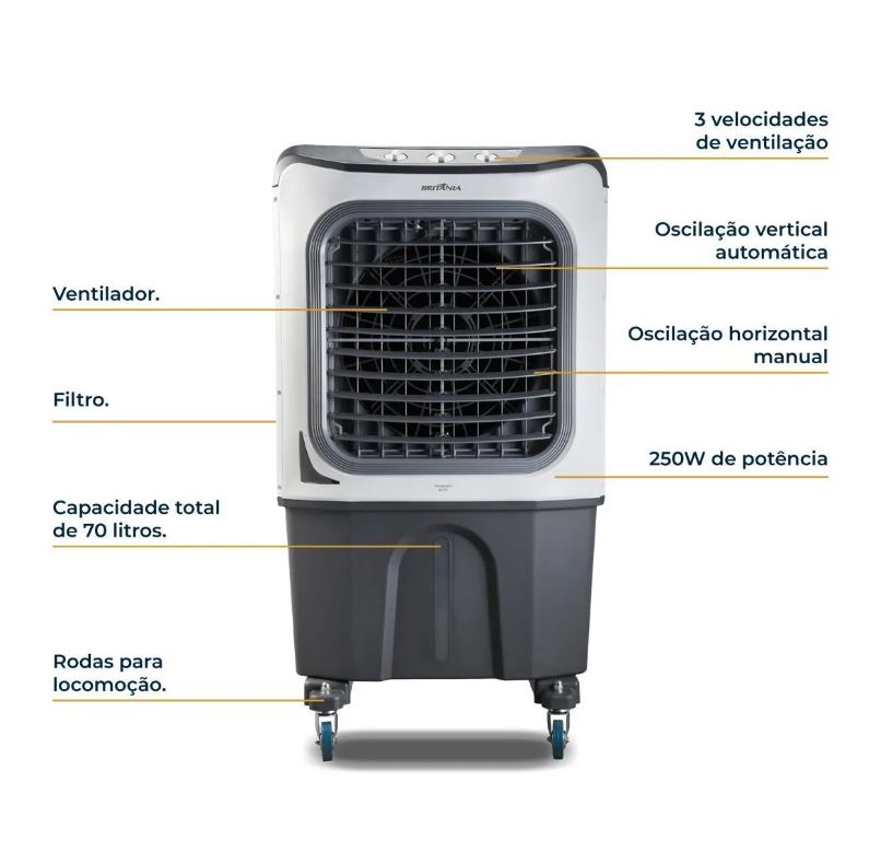 CLIMATIZADOR DE AR BCL70 4 EM 1 70L 220V BRITÂNIA