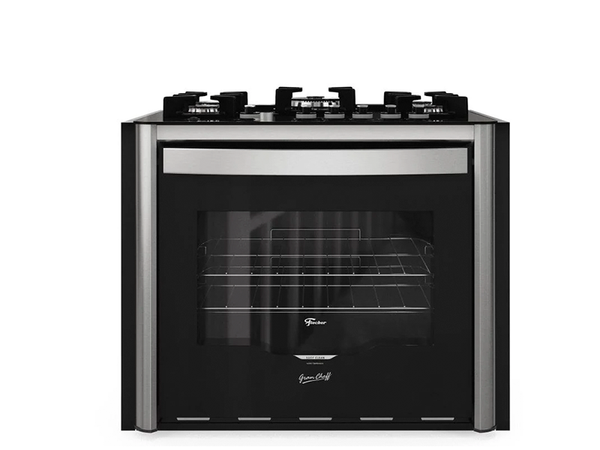 FOGÃO DE EMBUTIR FISCHER 5Q TRIPLA CHAMA GRAN CHEFF COM GRILL MESA DE VIDRO 28550.65541