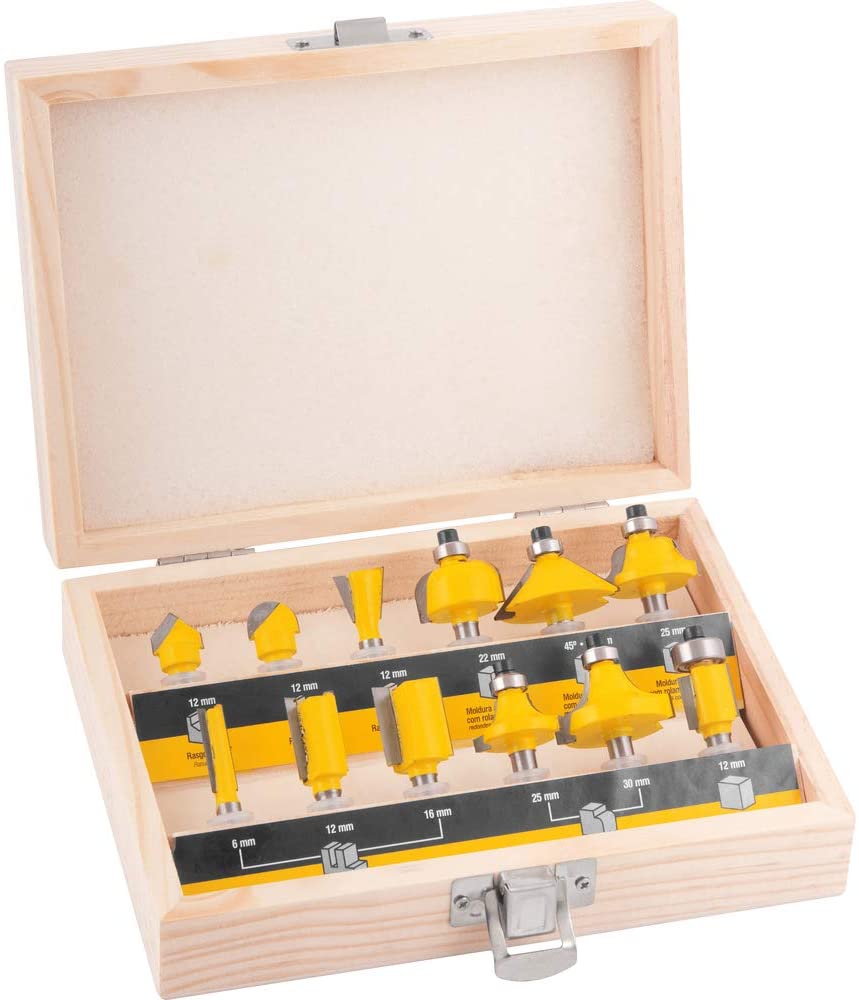 JOGO DE FRESAS PARA MADEIRA COM 12 PEÇAS 53.14.120.120 VONDER