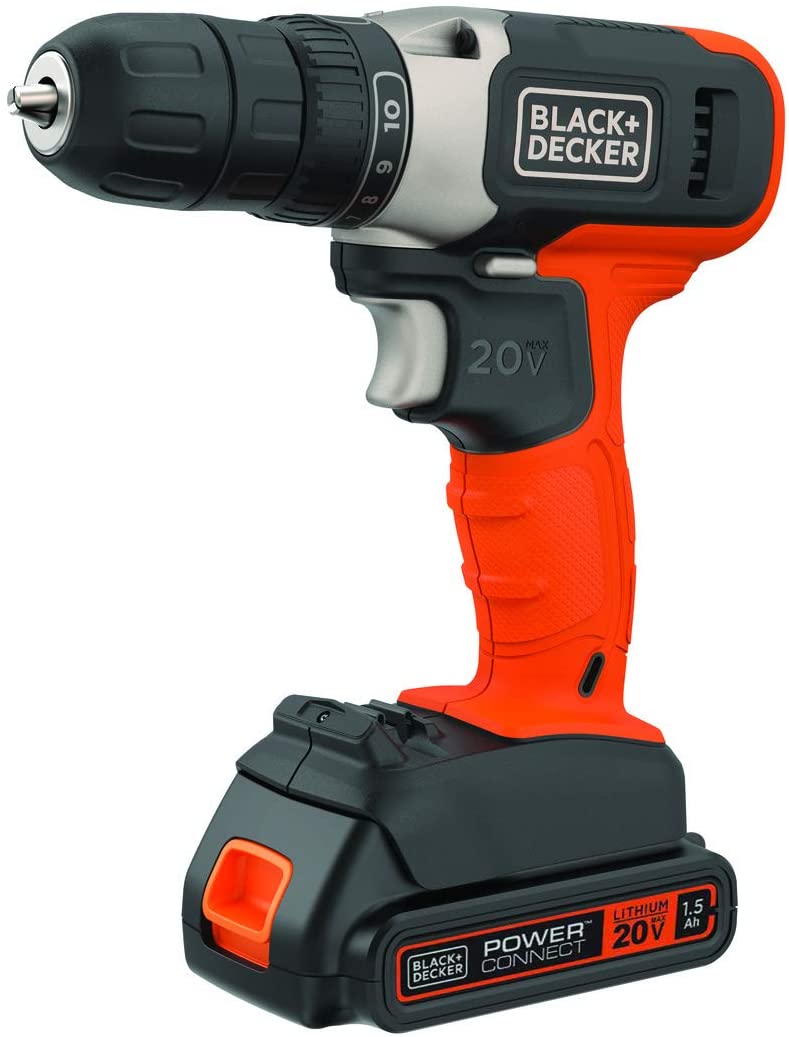 PARAFUSADEIRA/FURADEIRA DE IMPACTO 20V ÍON LÍTIO BCD704C1-BR 2 VELOCIDADES BLACK+DECKER