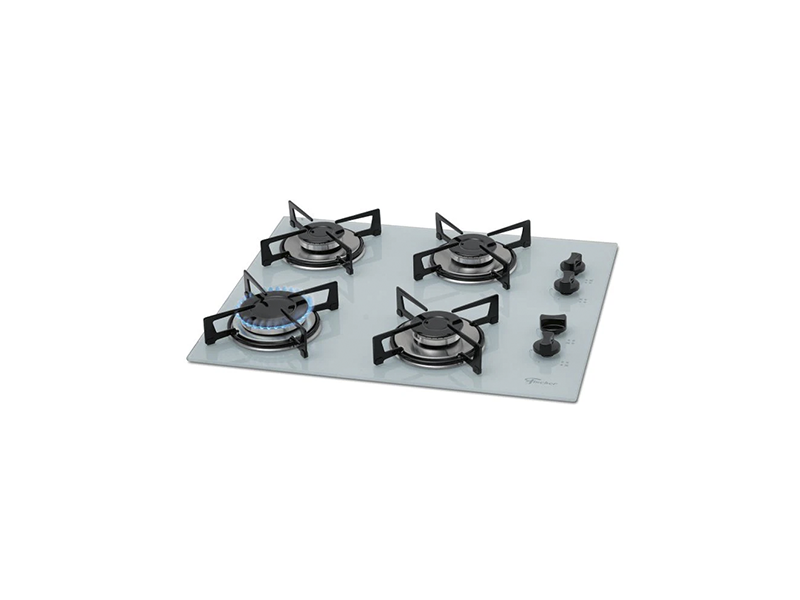 FOGÃO COOKTOP FISCHER 4Q MESA DE VIDRO BRANCO BIVOLT 1519.5902