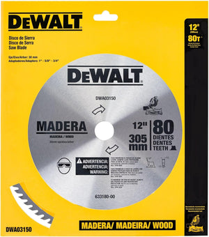 DISCO DE SERRA CIRCULAR 12" 305X30MM 80 DENTES PARA MADEIRA DWA03150 DEWALT