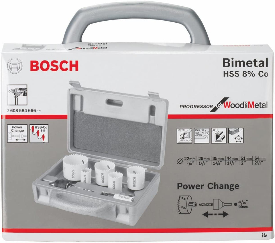 JOGO DE SERRA COPO POWER CHANGE PROGRESSOR COM 9 PEÇAS 2608584666 BOSCH