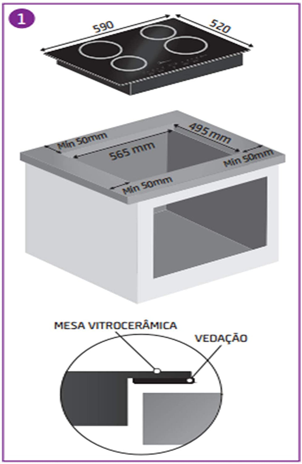 FOGÃO COOKTOP DE INDUÇÃO MIDEA 4 BOCAS CYAD42 220V MIDEA