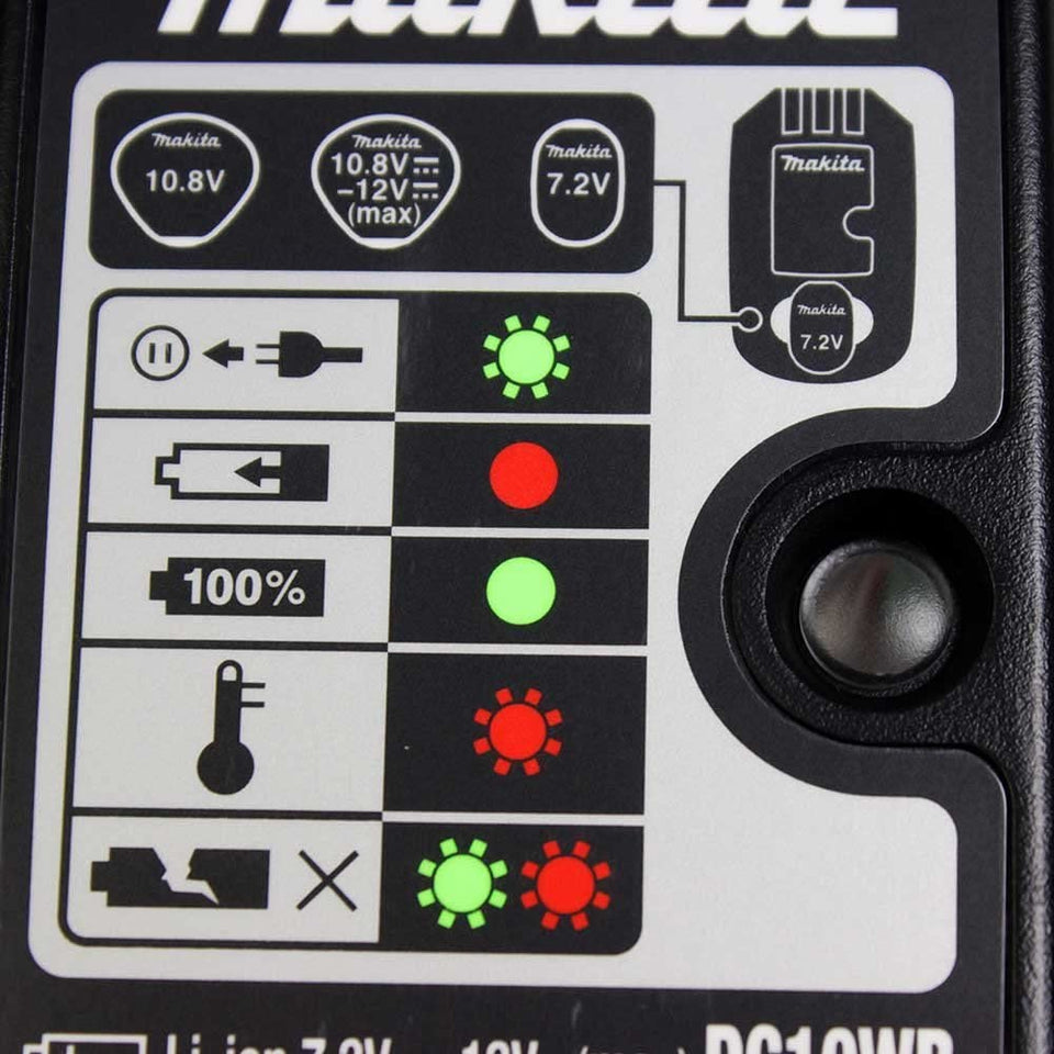 CARREGADOR DE BATERIA 7,2V ATÉ 12V DE ÍONS DE LÍTIO BIVOLT DC10WB MAKITA