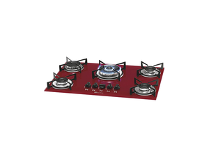 FOGÃO COOKTOP 5Q TC GÁS MESA VIDRO ROUGE 1743(15738) BIVOLT FISCHER