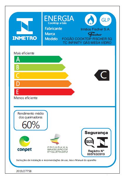 FOGÃO COOKTOP FISCHER 5Q TRIPLA CHAMA INFINITY BRANCO BIVOLT 26298.62470