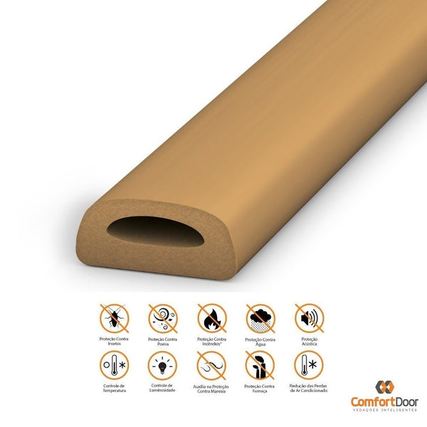 VEDA FRESTAS 6MM MARROM CLARO 6MT COMFORT DOOR