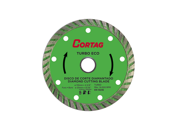 DISCO CORTE DIAMANTADO TURBO ECO 110MM CORTAG