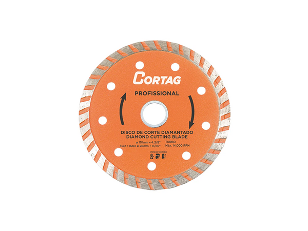 DISCO CORTE PARA PORCELANATO PROFISSIONAL 110MM CORTAG
