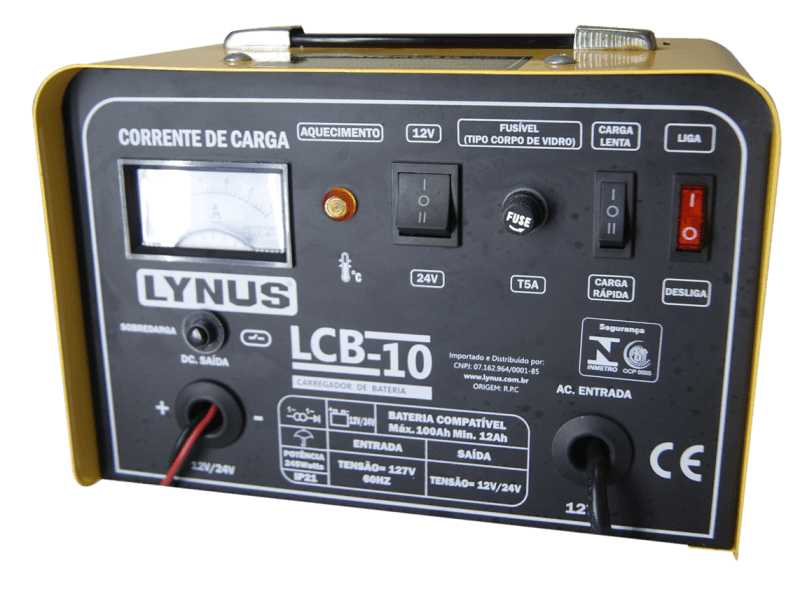 CARREGADOR DE BATERIA PORTATIL LCB-10 220V LYNUS