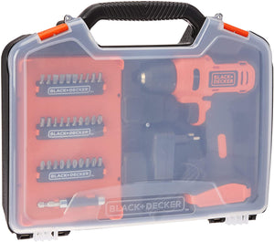 KIT PARAFUSADEIRA SEM FIO 12V LD12SC COM 31 ACESSÓRIOS E MALETA BLACK & DECKER