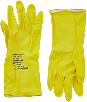 LUVA LÁTEX AMARELA TAMANHO G 012173312 CARBOGRAFITE