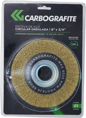 ESCOVA DE AÇO CIRCULAR ONDULADA 6X3/4" 012257612 CARBOGRAFITE