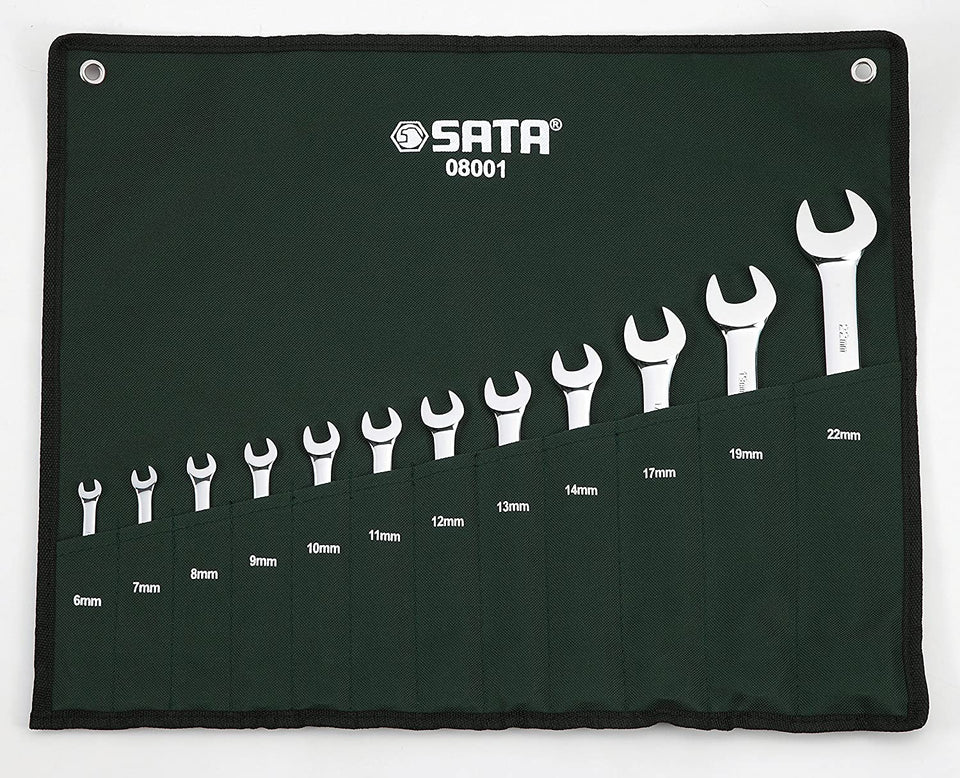 JOGO DE CHAVE COMBINADA SATA 6MM A 22MM COM 12 PEÇAS ST08001SJ