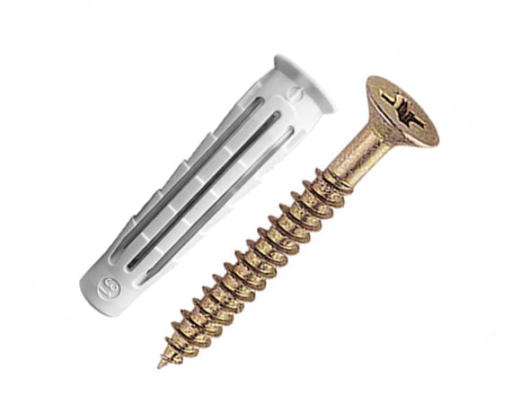 CONJUNTO PARAFUSO COM BUCHA CHATA 06MM 4 PEÇAS 3737 BEMFIXA