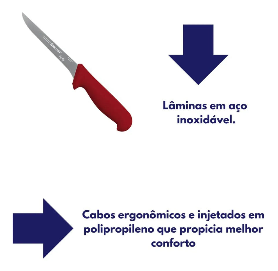 FACA PARA DESOSSAR ESTREITA 15CM KBKR104 VERMELHO STARRETT