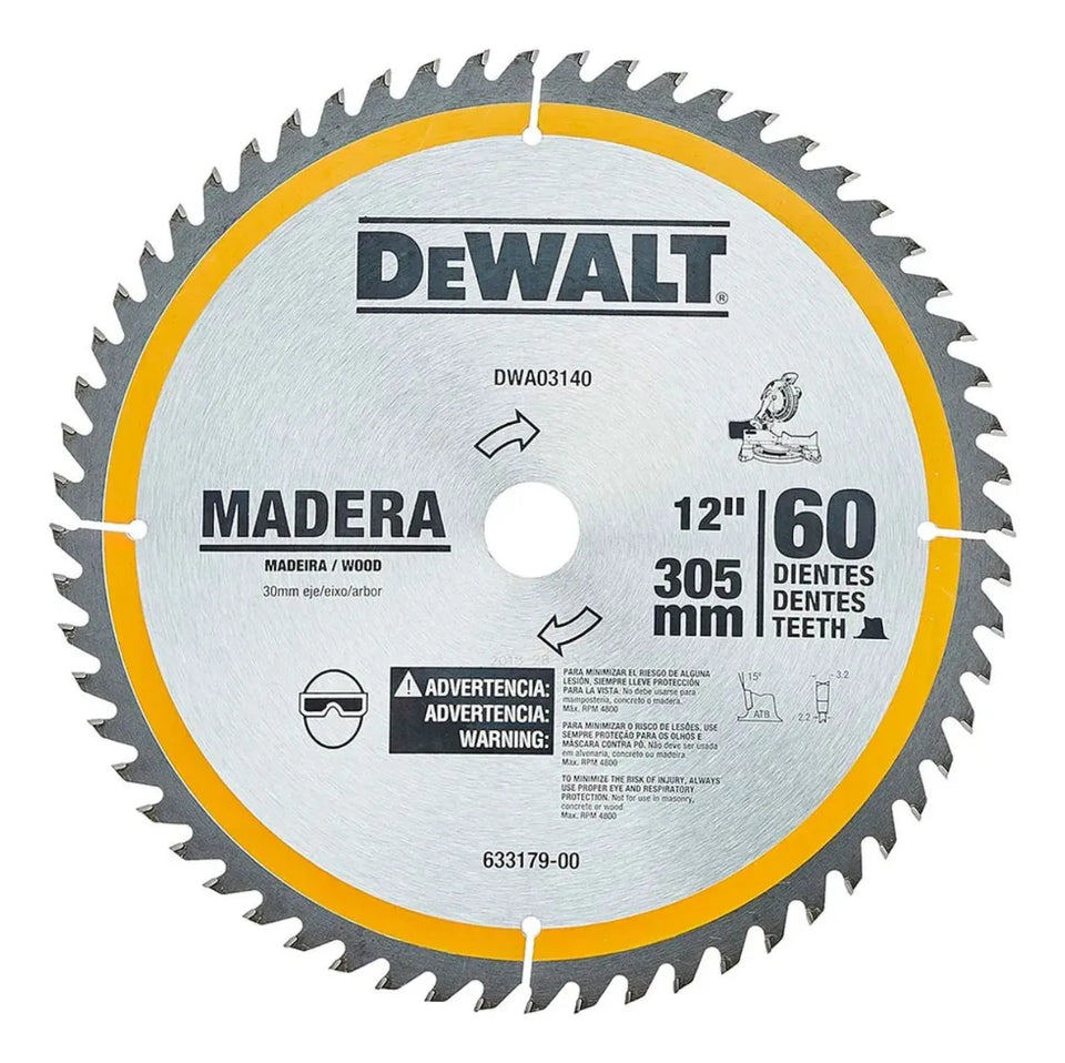 DISCO DE SERRA CIRCULAR 12" 305X30MM 60 DENTES PARA MADEIRA DWA03140 DEWALT