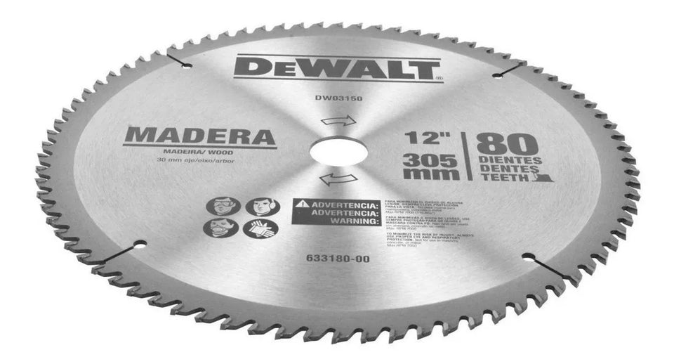 DISCO DE SERRA CIRCULAR 12" 305X30MM 80 DENTES PARA MADEIRA DWA03150 DEWALT