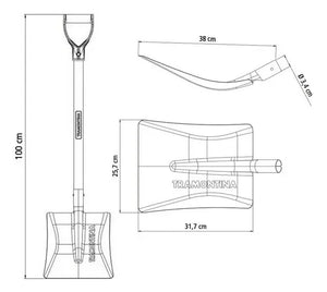 PÁ QUADRADA 464/40 COM CABO 71CM 77464444 TRAMONTINA