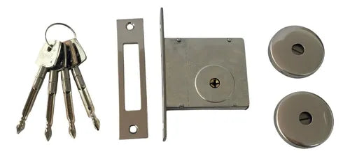 FECHADURA TETRA CHAVE CROMADO 140 R68 SM PAPAIZ