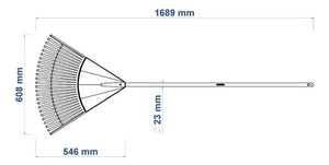 VASSOURA PLÁSTICA PARA JARDIM COM CABO DE MADEIRA 26 DENTES 77855761 TRAMONTINA