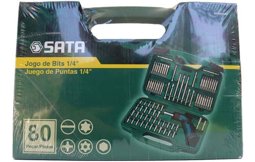 JOGO DE BITS 1/4' COM 80 PEÇAS SATA ST09326SJ