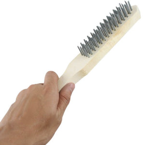 ESCOVA DE AÇO CABO DE MADEIRA 4 CARREIRAS 012332112 CARBOGRAFITE