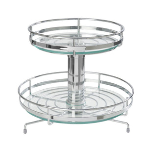 FRUTEIRA ELISA DE MESA REDONDA GIRATÓRIA COM VIDRO 300X330 2413 CROMADO SCHMITT