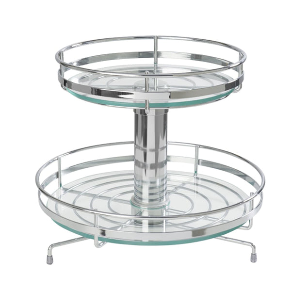 FRUTEIRA ELISA DE MESA REDONDA GIRATÓRIA COM VIDRO 300X330 2413 CROMADO SCHMITT