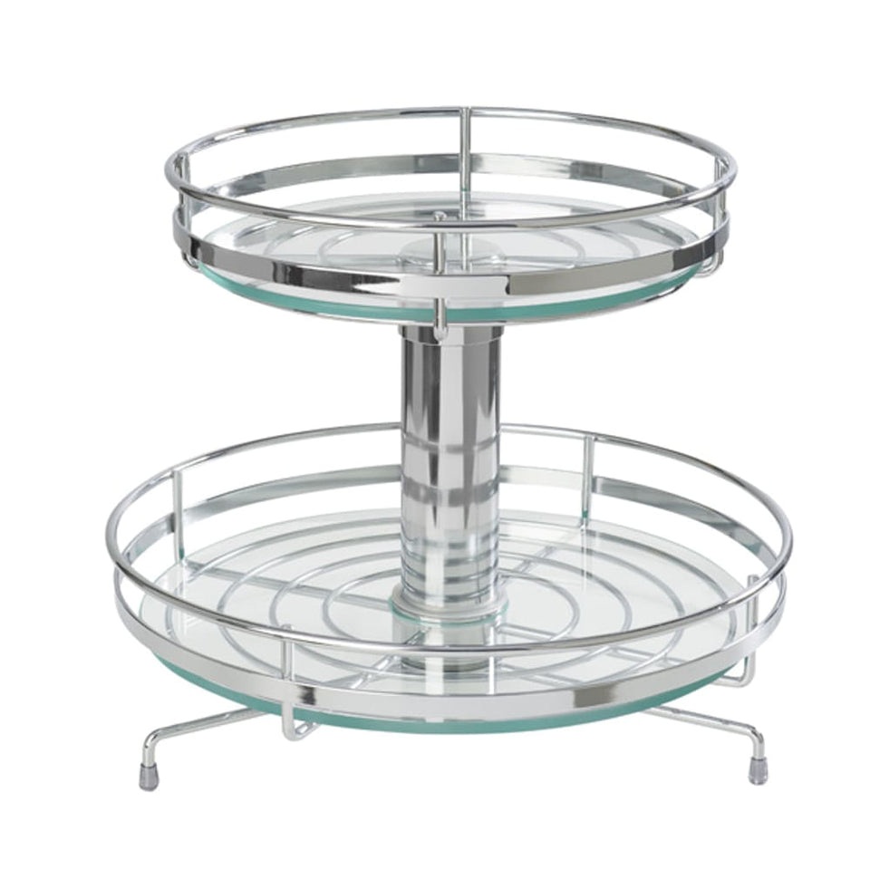 FRUTEIRA ELISA DE MESA REDONDA GIRATÓRIA COM VIDRO 300X330 2413 CROMADO SCHMITT