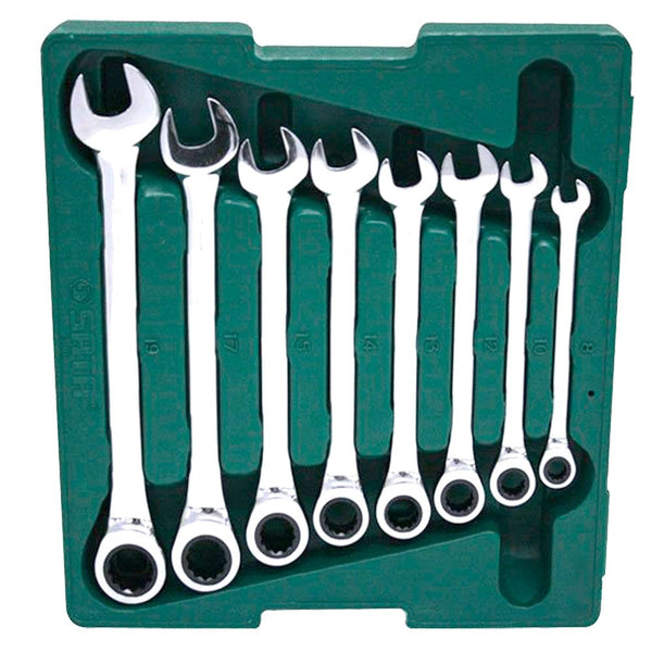 JOGO DE CHAVE COMBINADA COM CATRACA SATA COM 8 PEÇAS ST08008SJ