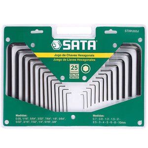 JOGO DE CHAVES HEXAGONAIS SATA COM 25 PEÇAS ST09120SJ