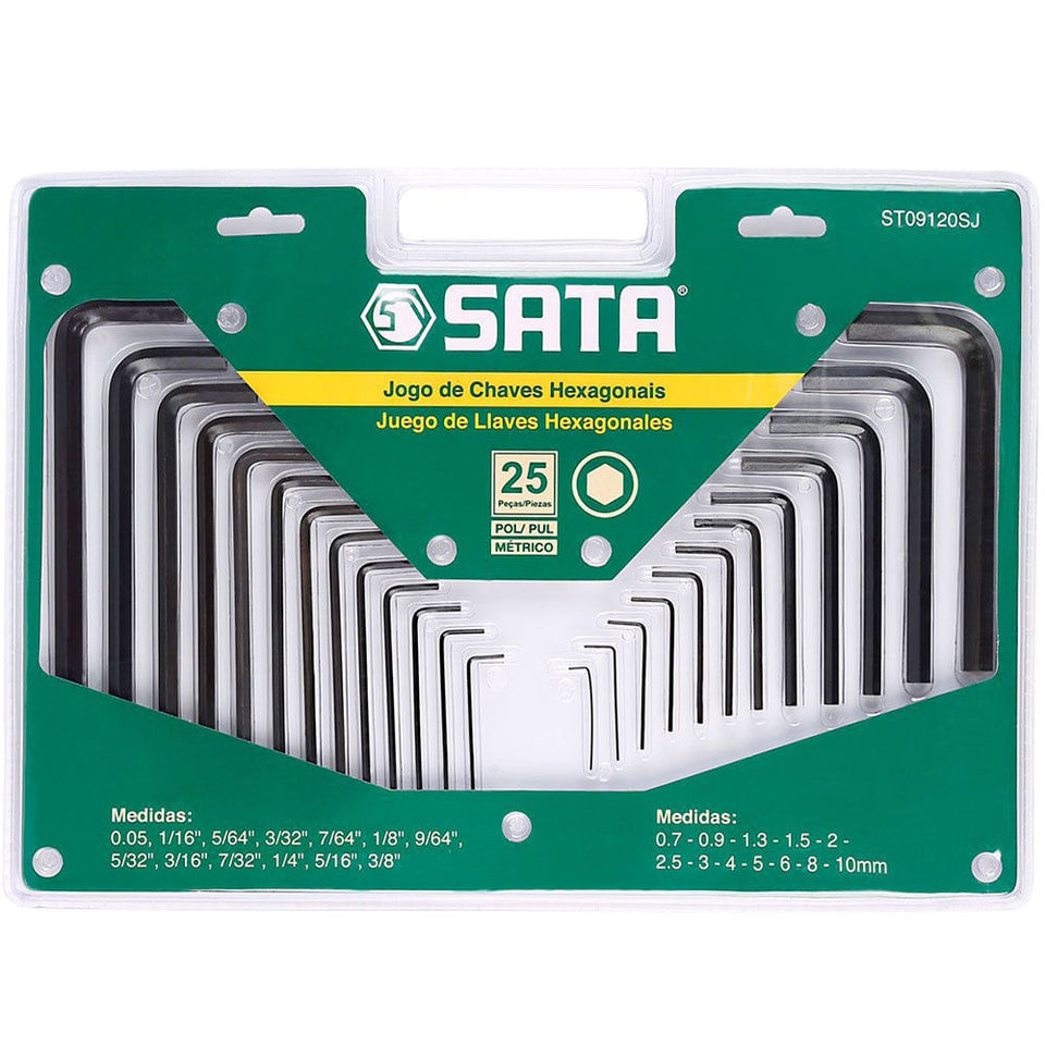 JOGO DE CHAVES HEXAGONAIS SATA COM 25 PEÇAS ST09120SJ