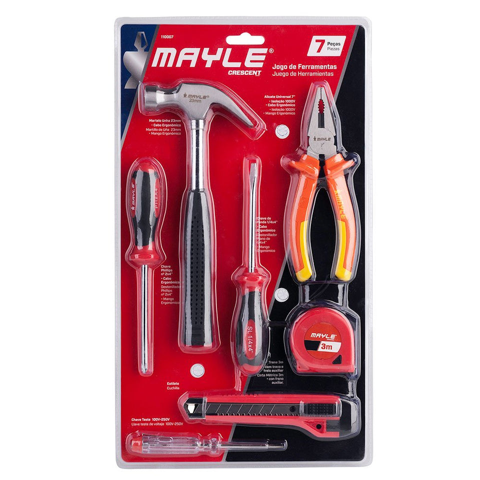 JOGO DE FERRAMENTAS MAYLE COM 7 PEÇAS 110007